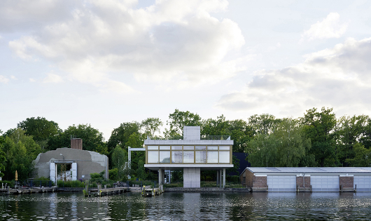 At Anselm Reyle's home Since 2017 the German artist has lived in a house on  the Spree designed by his wife Tanja Lincke. Inside are works by the  artists he admires alongside